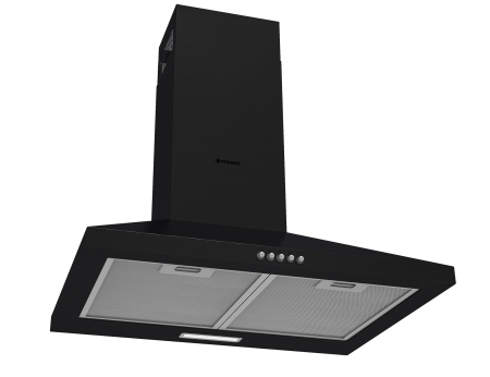 Hote decorative - Hota decorativa, 1 motor, 3 viteze, lumina LED, absorbtie 410 m³/h, latime 60 cm, Negru, PYRAMIS