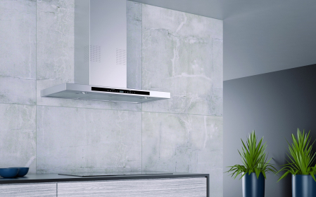 Hota decorativa, design modern, 3 + 1 viteze, display LED, latime 90 cm, absorbtie 754 mc/h, bluetooth radio, INOX , PYRAMIS [2]