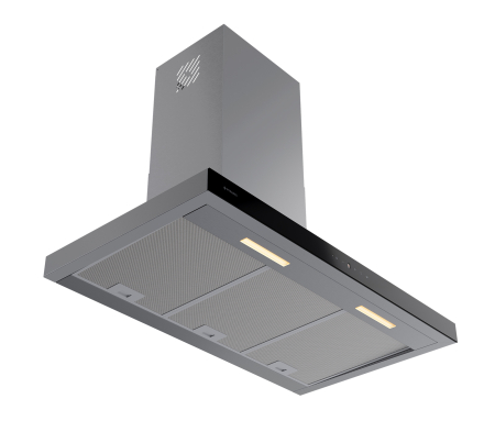 Hota decorativa, inox, 90 cm, touch control, turbo, filtre metalice aluminiu, clasa A, 760 m³/h, Pyramis [1]