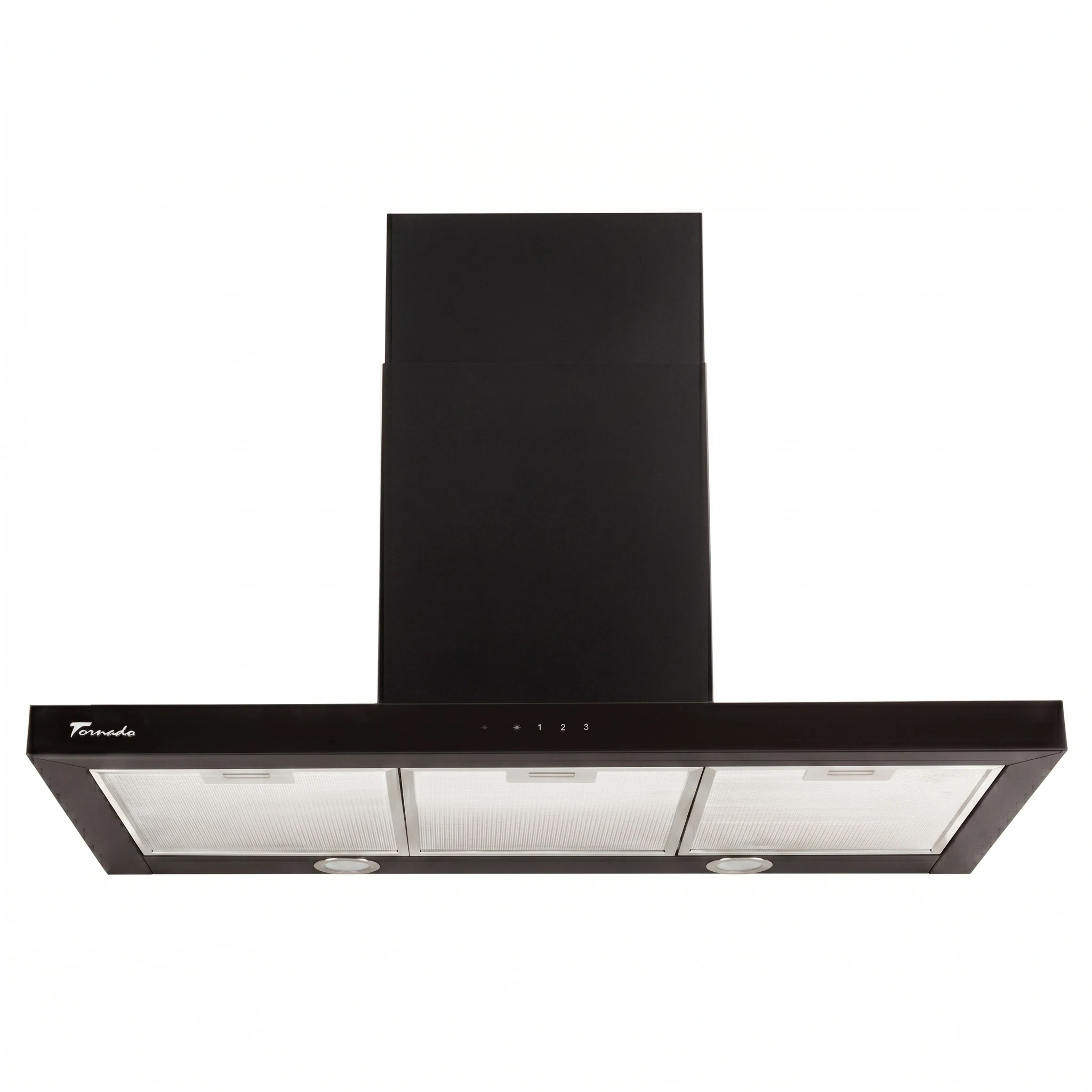 Casa & Gradina - Hota decorativa, latime 90 cm, 1200 m3/h, 1 motor, 3 trepte, filtre aluminiu, Negru, TORNADO LARA