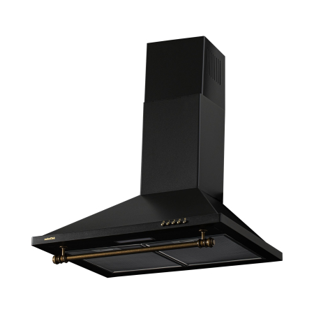 Hota decorativa, rustica, 1 motor, 400 m3/h, 60 cm, filtre aluminiu, lumina Led, Antracit, NOBELTEK [1]