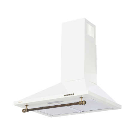 Hota decorativa, rustica, 1 motor, 400 m3/h, 60 cm, filtre aluminiu, lumina Led, crem, NOBELTEK [1]