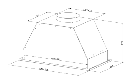Hota incorporabila, latime 52 cm, 3 + 1 Turbo, touch control, absorbtie 760 m³/h, filtre aluminiu, lumina LED, Negru, PYRAMIS [3]
