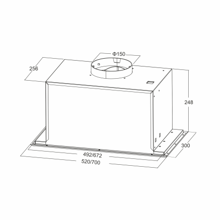 Hota incorporabila, latime 70 cm, 3 viteze, touch control, absorbtie 618 mc/h, filtre aluminiu, lumina LED, Gri/Inox, PYRAMIS [4]