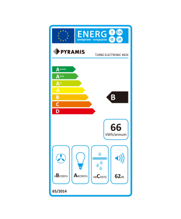 Hota telescopica, 1 motor, 3 viteze, absorbtie 573 m³/h, turbo, timer, latime 60 cm, Inox, PYRAMIS [3]