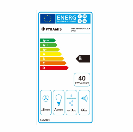 Hota telescopica, 2 viteze, 60 cm, absorbtie 409 m³/h, 1 motor, lumina LED, negru, PYRAMIS [3]