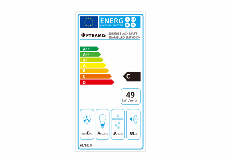 Hota telescopica, 2 viteze, absorbtie 260 m³/h, 1 motor, latime 60 cm, negru, PYRAMIS [3]