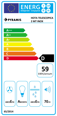 Hota telescopica, 2 viteze, absorbtie 328 m³/h, 2 motoare, latime 60 cm, Inox, PYRAMIS [2]