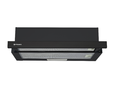 Hote telescopice - Hota telescopica, 2 viteze, absorbtie 328 m³/h, 2 motoare, latime 60 cm, negru, PYRAMIS