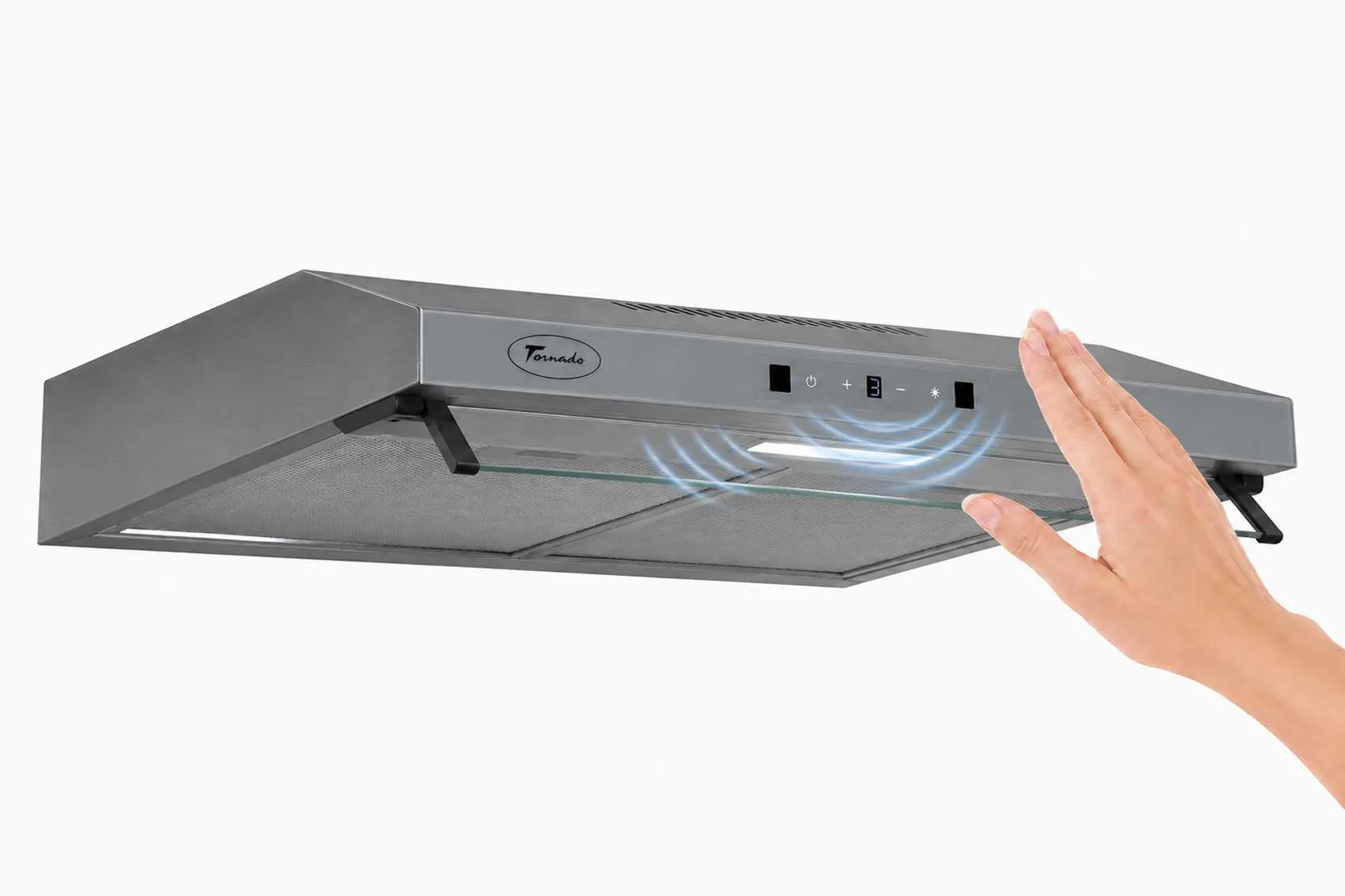 Hota traditionala, 1 motor, latime 60 cm, 3 trepte, 500 m3/h, control prin gesturi, Inox, TORNADO BIZA [1]