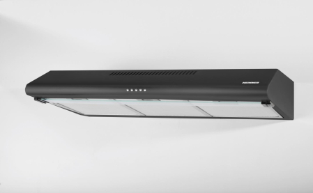 Hote traditionala, 2 motoare, max 400 m3/h, lumina LED, latime 90 cm, 3 trepte, filtre aluminiu, Negru, HEINNER [1]