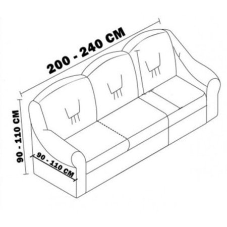 Huse universale set canapea 3 locuri si 2 fotolii, elastice si creponate, 3-1-1, bumbac  (maro inchis) [3]