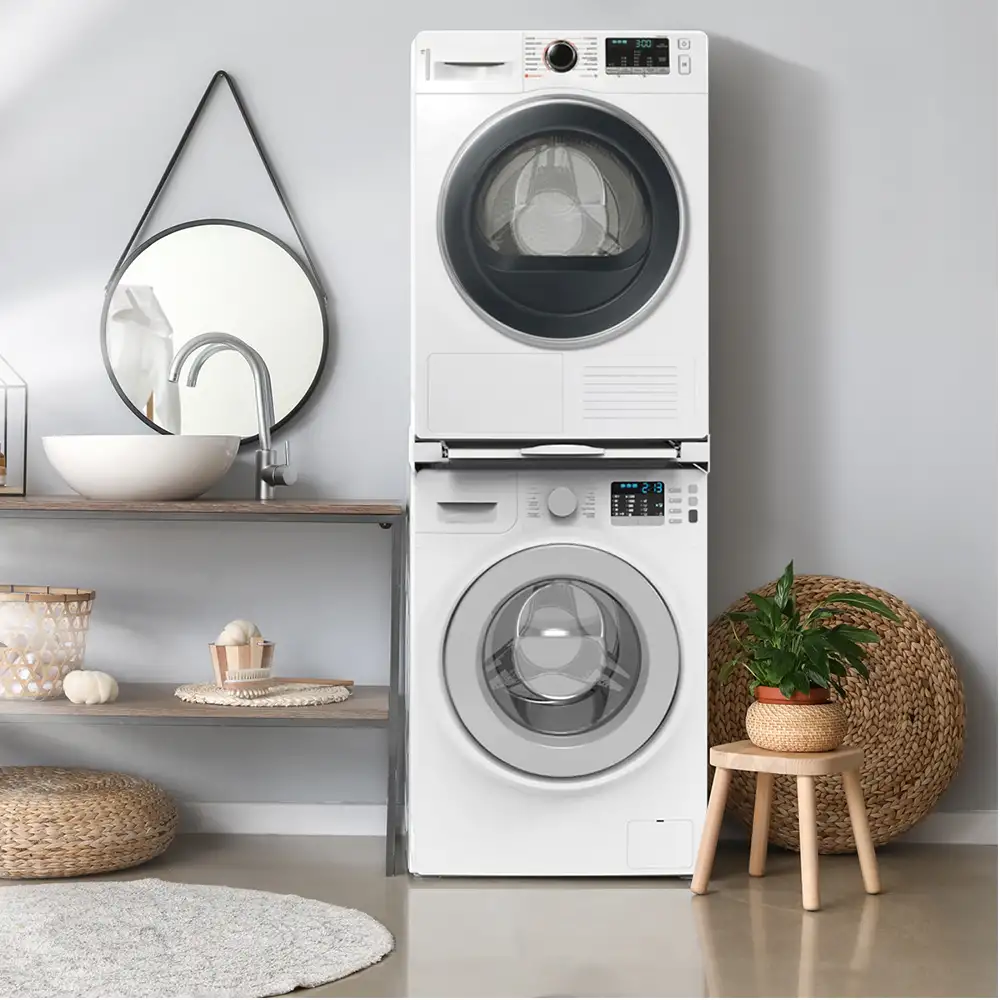 Kit suprapunere universal pentru masini de spalat, uscatoare, chinga fixare, suport haine retractabil, MELICONI [3]