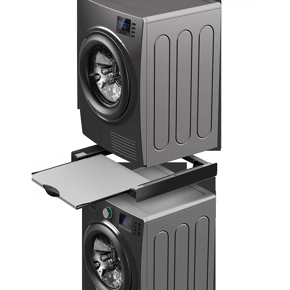 Kit suprapunere universal pentru masini de spalat, uscatoare, chinga fixare, suport haine retractabil, negru, MELICONI TORRE DARK [3]