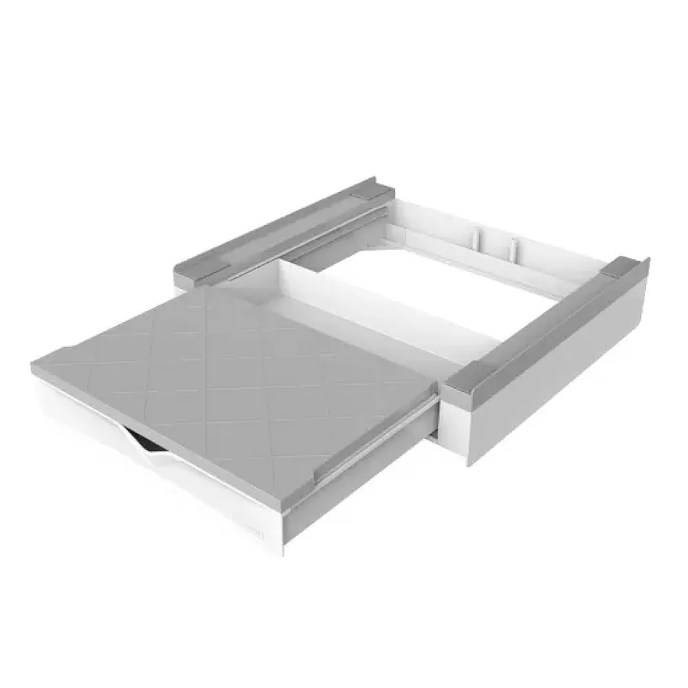 Accesorii masini de spalat & uscatoare - Kit suprapunere universal pentru masini de spalat, uscatoare, sertar retractabil, spatiu depozitare, MELICONI