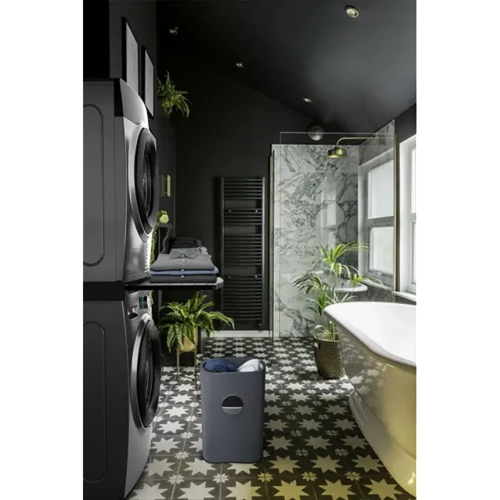 Kit suprapunere universal pentru masini de spalat, uscatoare, suport haine retractabil, negru, MELICONI [2]