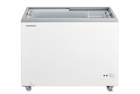 Lada frigorifica, capacitate 255 L, usi glisante transparente, convertibil frigider, termostat, Alb, HEINNER [1]