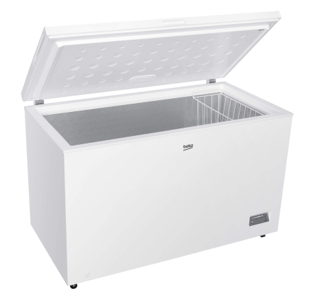 Lada frigorifica, capacitate 371 L, clasa E, raft interior metalic, conditii extreme, roti deplasare, lumina LED, Alb, BEKO [5]