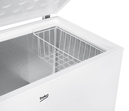 Lada frigorifica, capacitate 371 L, clasa E, raft interior metalic, conditii extreme, roti deplasare, lumina LED, Alb, BEKO [6]