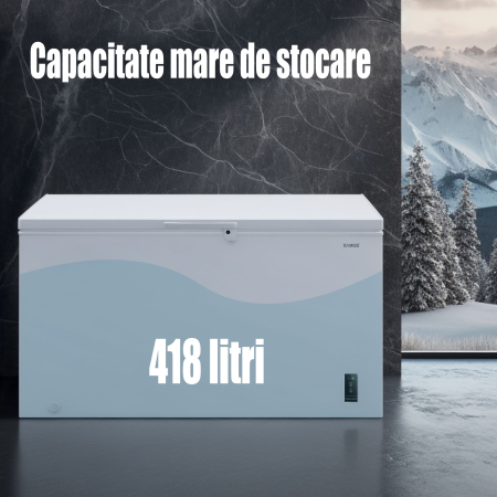 Lada frigorifica, capacitate 418 L, fast freeze, termostat reglabil, roti, afisaj LED, SAMUS [2]