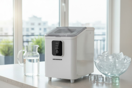 Masina de facut cuburi de gheata, rezervor apa 0.8 L, display LED, Alb, HEINNER [6]