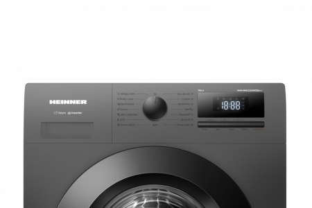 Masina de spalat, capacitate 7 kg, 1200 Rpm, motor inverter, clasa A, display digital, slim, 15 programe, Gri Titanium, HEINNER [4]