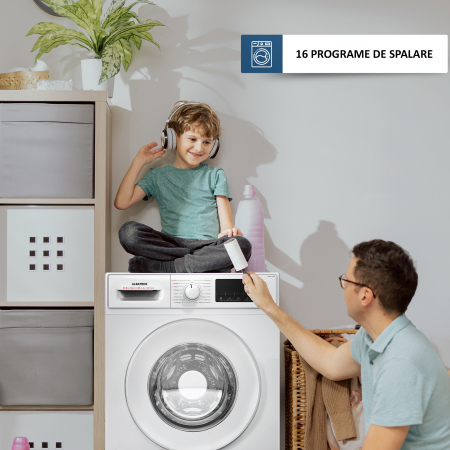 Masina de spalat rufe automata, capacitate 10 kg, clasa A, 16 programe, display LED, 1400 rpm, motor inverter, ALBATROS [9]