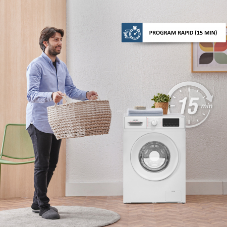 Masina de spalat rufe automata, capacitate 12 kg, clasa A, 16 programe, display LED, 1400 rpm, motor inverter, ALBATROS [9]