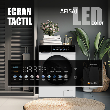 Masina de spalat rufe, automata, motor inverter, capacitate 10 kg, 1200 Rpm, 10 programe, display color, clasa A, SAMUS [4]