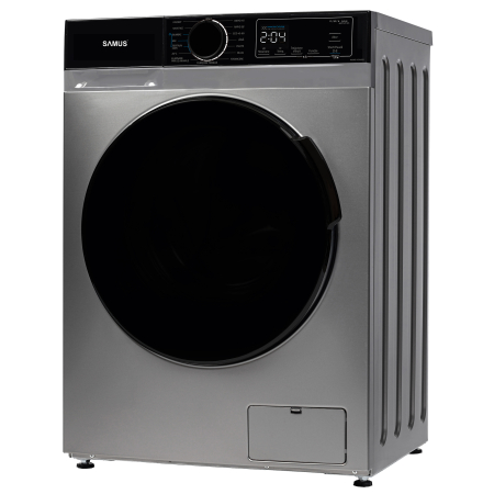 Masini automate de spalat rufe - Masina de spalat rufe, automata, motor inverter, capacitate 10 kg, 1350 Rpm, 15 programe, display color, clasa A, Gri inchis, SAMUS