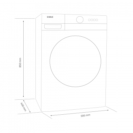 Masina de spalat rufe, capacitate 6 kg, 23 programe, 1000 Rpm, clasa D, Slim, Samus WSL-6101 [1]