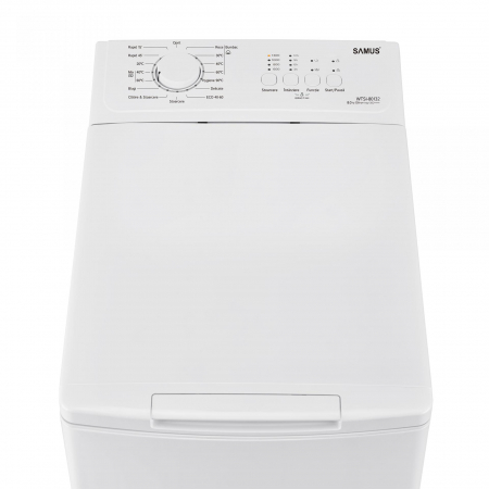 Masina de spalat rufe verticala, capacitate 8 kg, 15 programe, 1300 Rpm, clasa A, motor inverter, Samus WTSI-80132 [1]