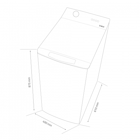 Masina de spalat rufe verticala, capacitate 8 kg, 15 programe, 1300 Rpm, clasa A, motor inverter, Samus WTSI-80132 [4]