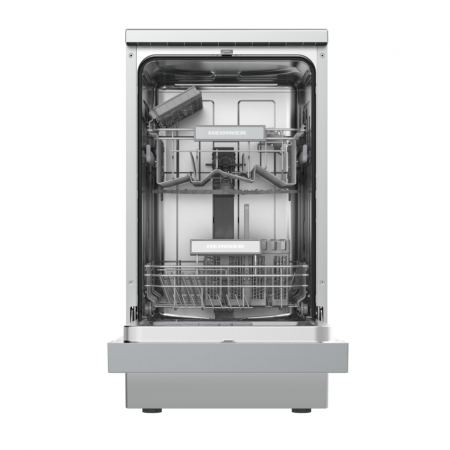 Masina de spalat vase, 10 seturi, 5 programe, 2 cosuri. latime 45 cm, Inox, HEINNER [1]