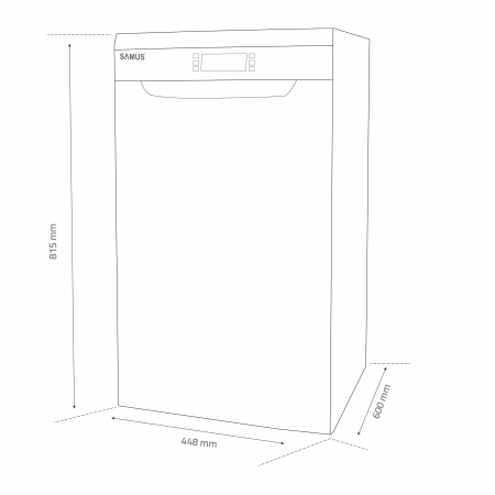 Masina de spalat vase, 8 programe, 10 seturi, slim, 45 cm, autocuratare, clasa E, afisaj electronic, Samus [9]