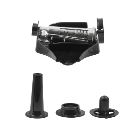 Masina de tocat carne, putere 1200W, 2 site, reverse, accesorii rosii, carnati, cutit inox, Negru, SAMUS [5]