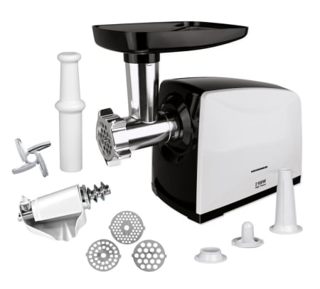 Electrocasnice mici - Masina de tocat carne, putere 2100 W, accesoriu pt rosii, carnati, cutit inox, 3 site, HEINNER
