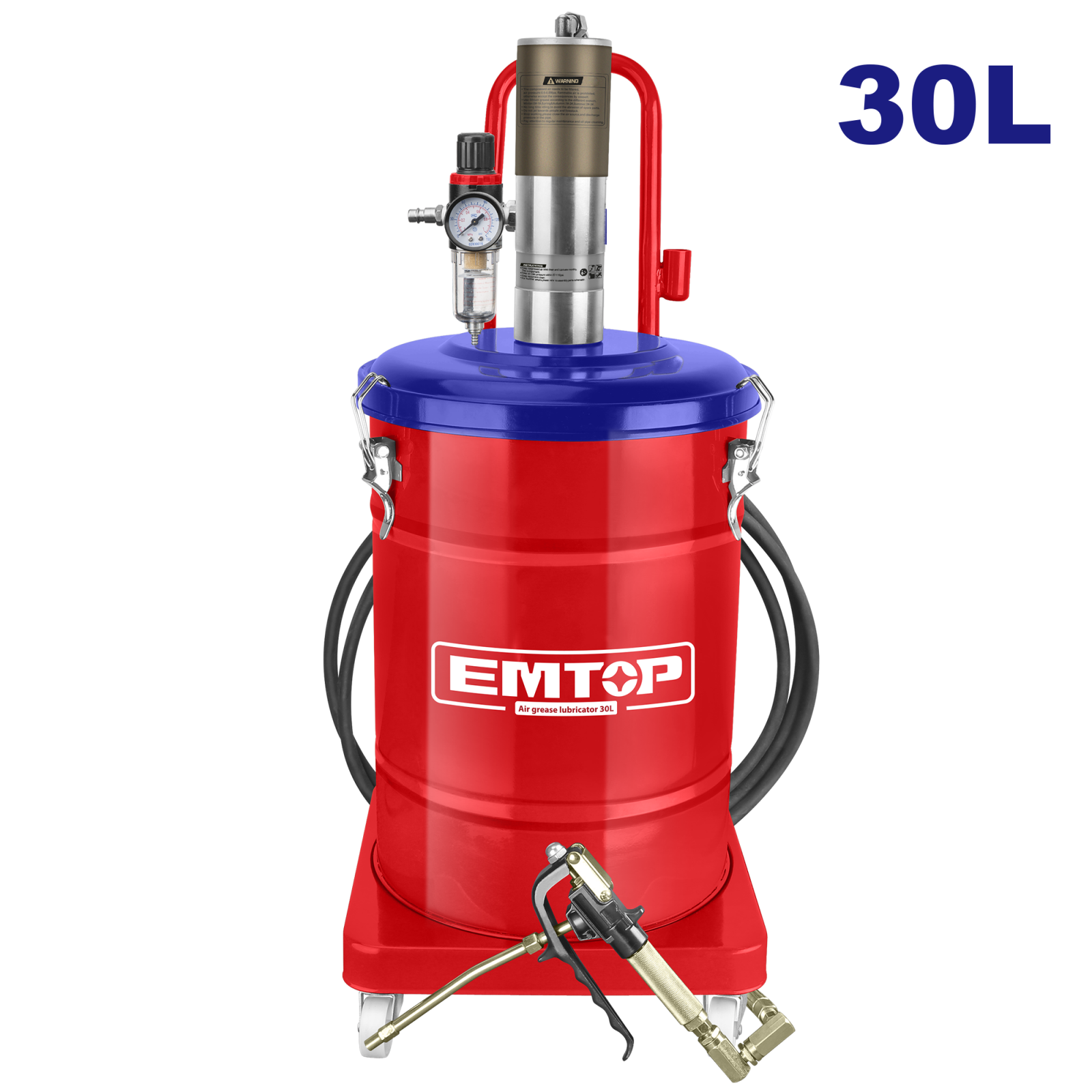 Compresoare - Masina gresare, capacitate 30L, pneumatica, furtun 5m, 6-8 bar, EMTOP