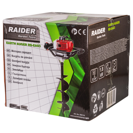 Motoburghiu pe Benzină RAIDER RD-EA03, 2,5 CP, 52 cm³, Motor 2 Timpi, Burghiu Ø150 × 820 mm Inclus. [6]