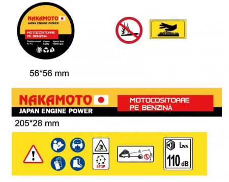 Motocoasa de umar pe benzina, Nakamoto by Japan, 8.2 Cp, 10000 Rpm, 62 Cc, accesorii incluse. [3]