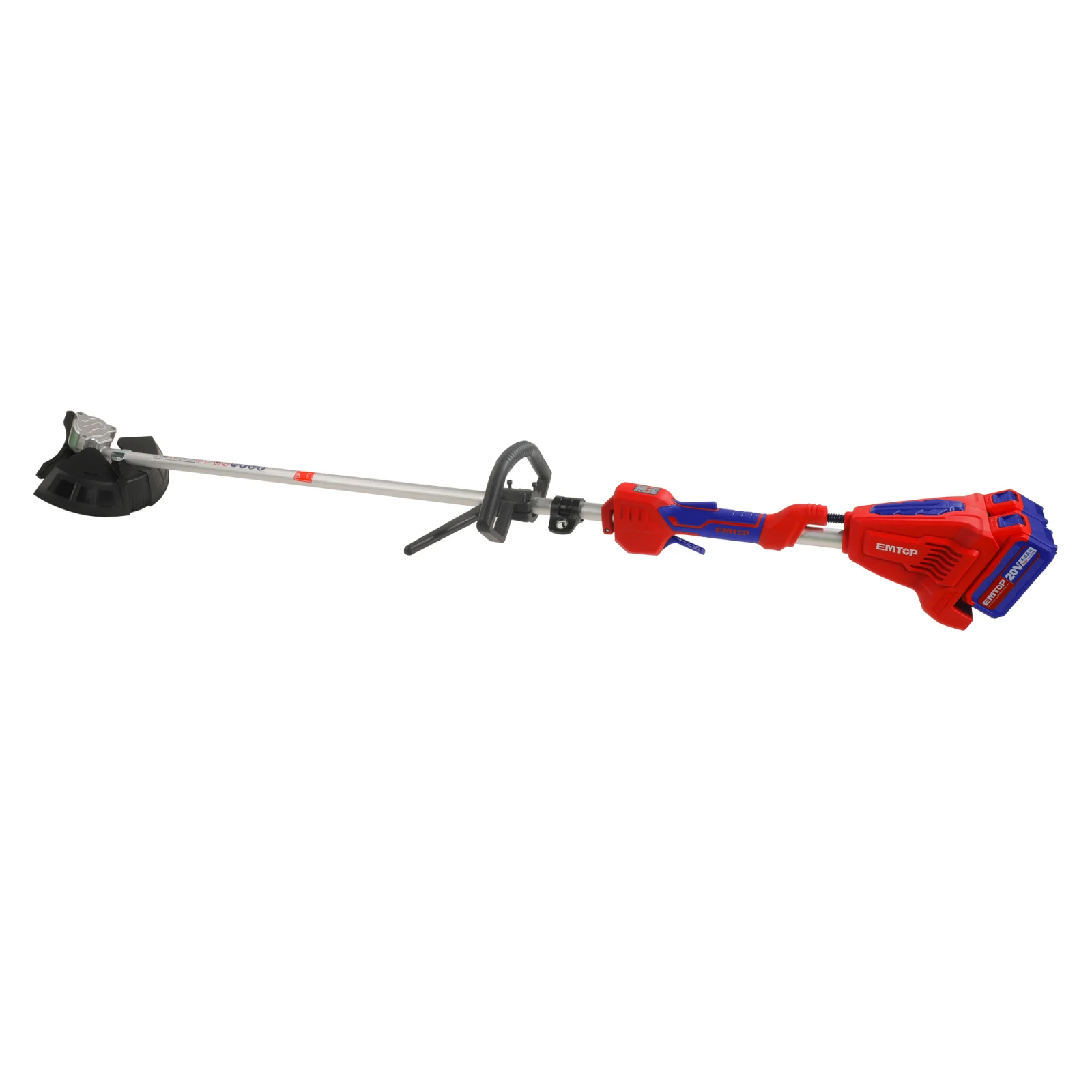 Motocoasa electrica, trimmer cu 2 acumulatori 20V 4.0Ah, Li-ION, 330/255mm, reglarea vitezei, ochelari, manusi, fir trimmer,  EMTOP [2]