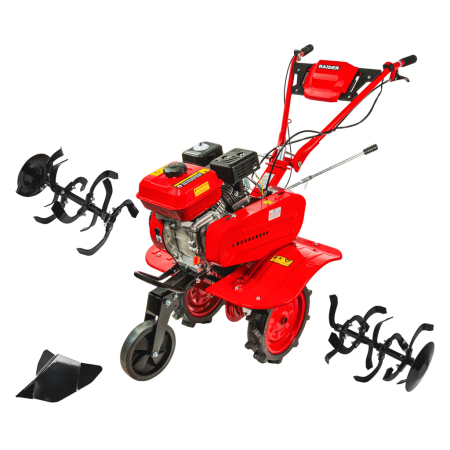 Motocultoare pe Benzina - Motocultor pe benzina, 7 Cp, 4 timpi, 2 viteze + marsarier, latime lucru 1200mm, 212 cm³, 2 accesorii incluse, RAIDER