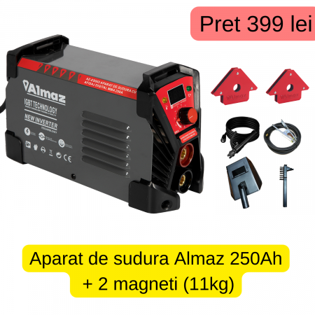 Electrozi - Pachet Aparat de sudura, Invertor Almaz AZ-ES003, + 2 magneti (11kg)