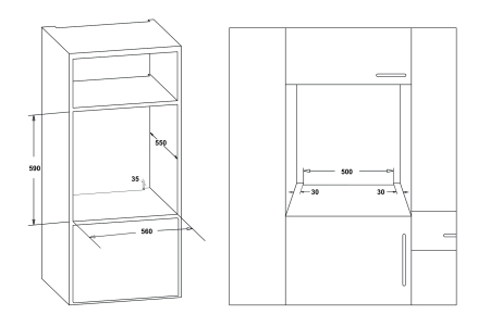 Pachet incorporabil, Cuptor electric, 56 litri, 7 functii, ventilator, putere 2200 W, Plita incorporabila, sticla, 58 m, gratare fonta, SAMUS [9]