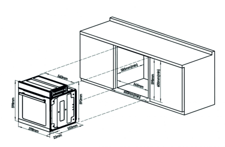 Pachet incorporabil, Cuptor electric, 75 litri, putere 2000 W, 5 functii, ventilator, display digital, Plita incorporabila, 4 arzatoare,, 58 cm, sticla, SAMUS [5]