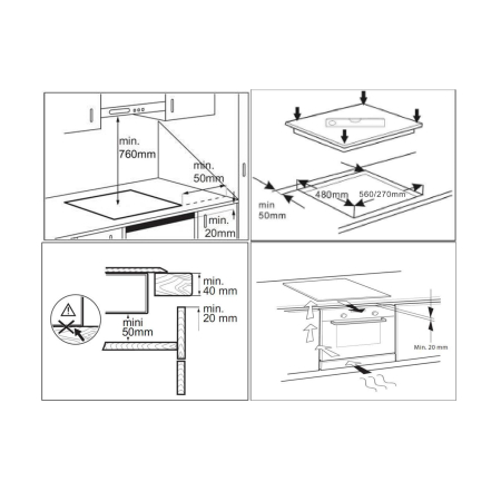 Pachet incorporabil, Cuptor electric, 75 litri, putere 2000 W, 5 functii, ventilator, display digital, Plita incorporabila cu inductie, 4 zone, 60 cm, sticla, SAMUS [5]