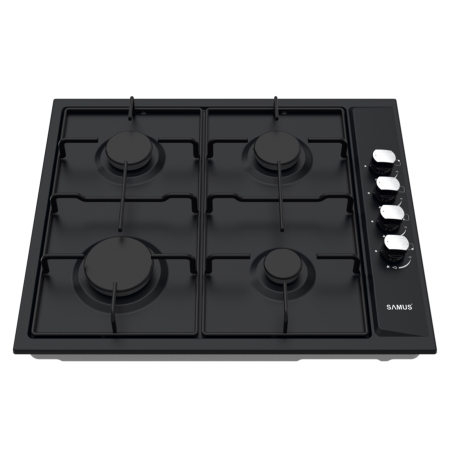 Pachet incorporabil, Cuptor electric, capacitate 62L, putere 2200W, grill, clasa A, 4 functii, Plita incorporabila, aprindere electrica, 4 arzatoare, Negru, SAMUS [7]