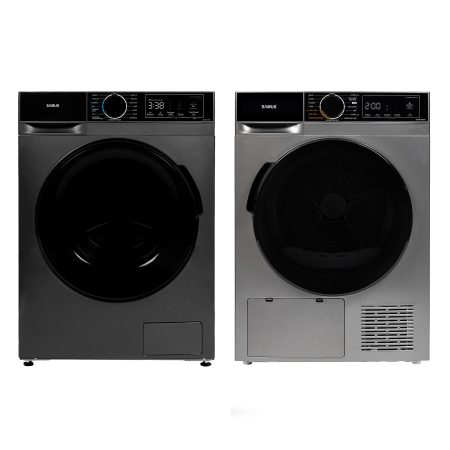 Casa & Gradina - Pachet Masina de spalat automata, 8 kg + Uscator de rufe, capacitate 8 kg, display digital, Antracit, SAMUS