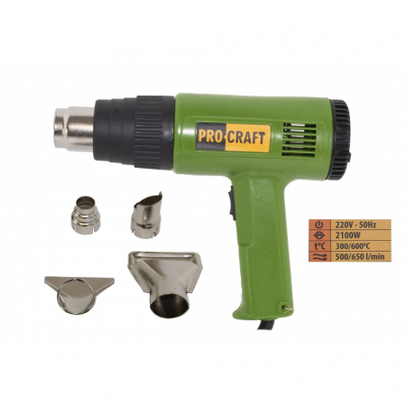 Pistoale Aer Cald - Pistol aer cald, Procraft PH2100, 2 trepte, 300, 600° C, 220V, 2100W