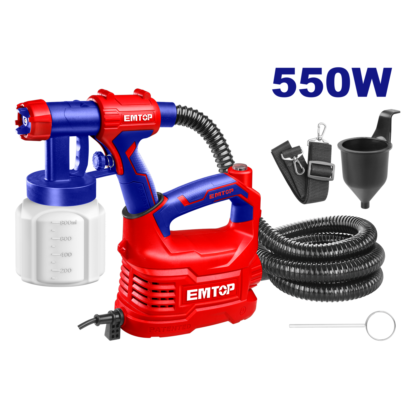 Pistoale de Vopsit - Pistol de vopsit, 220V, 550W, capacitate 800ml, ESGN50001 EMTOP